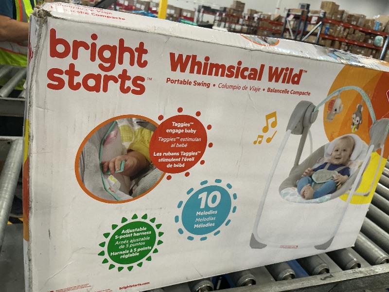 View 2 of Bright Starts Whimsical Wild Portable Baby Swing, Newborn to 9 Months