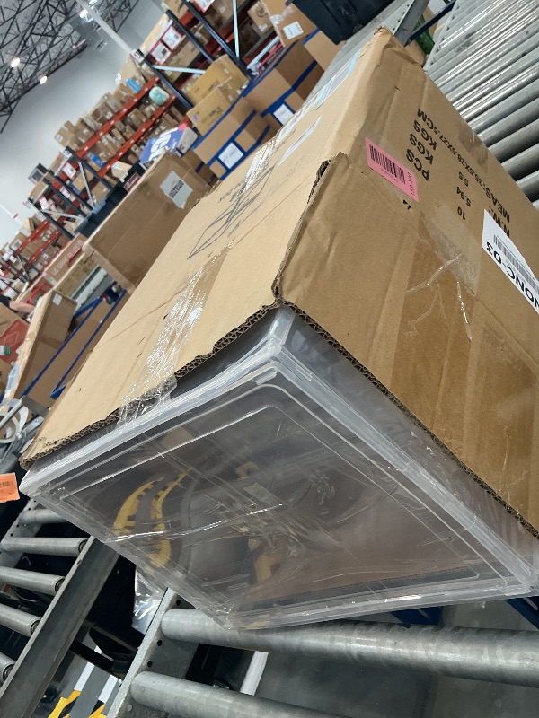 Photo 1 of Acellegic 10 Pack Clear Stackable Storage Bins with Front Door