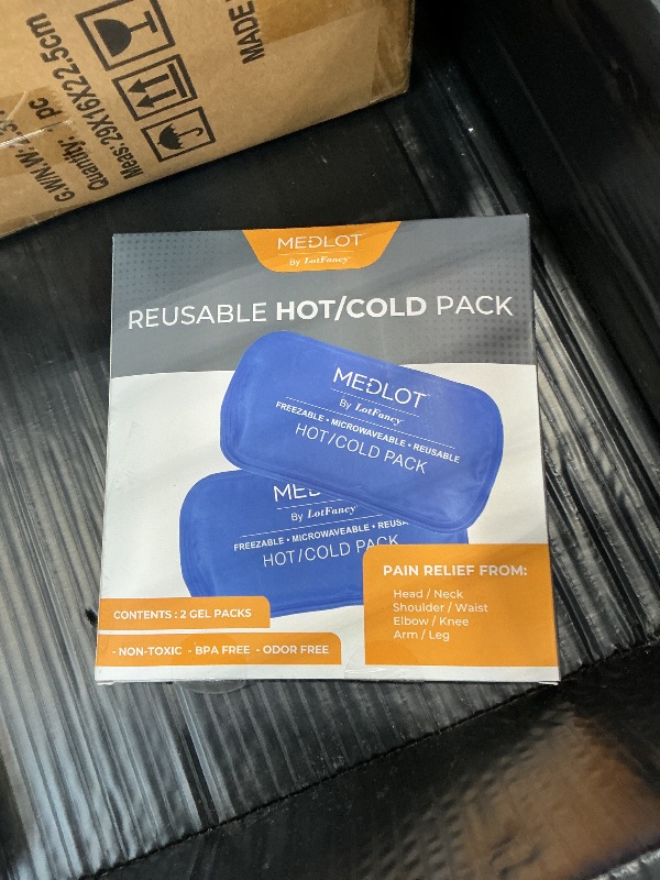 Photo 1 of LotFancy Gel Ice Packs, 2pc Reusable Hot Cold Pack for Therapy, Heating Cooling Gel Pad, Pain Relief for Face, Head, TMJ, Wisdom Teeth, Oral Facial Surgery, Sport Injuries, Migraine, Muscle Joint