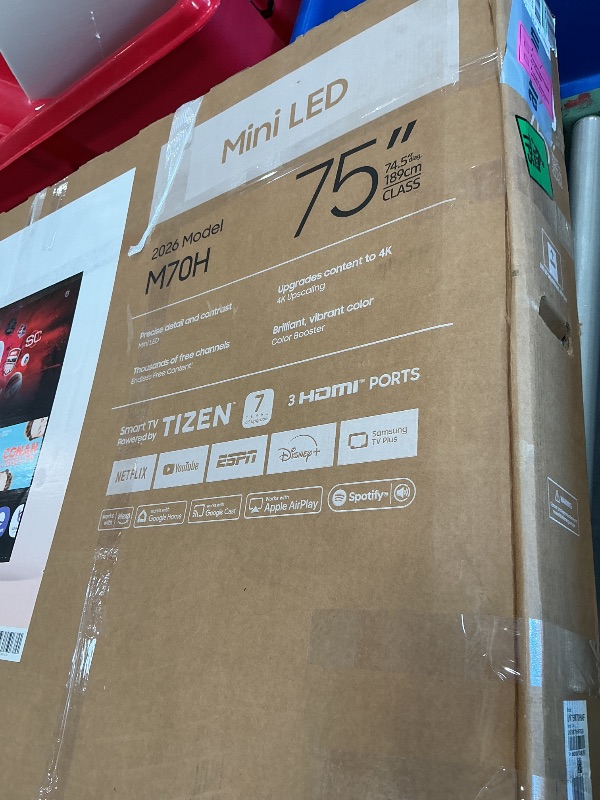 Photo 1 of Samsung 75-Inch Class M70H Series, Mini LED, 4K, Smart TV, 2026 Model