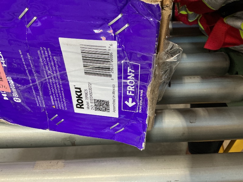 Photo 1 of FOR PARTS, DAMAGED SCREEN, NO CABLES **** Roku 75-Inch Pro Series Smart TV - 4K QLED Mini-LED TV - RokuTV