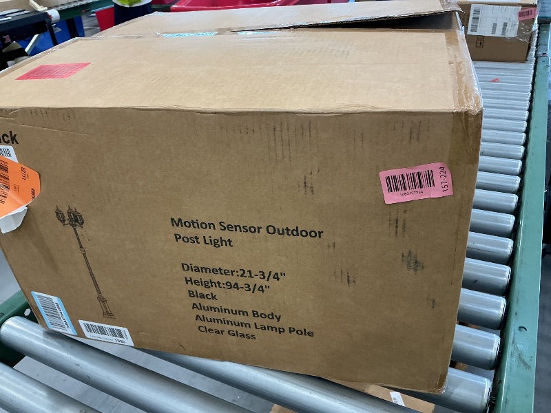 View 4 of Redluck Motion Sensor Outdoor Post Lights, 3-Head Dusk to Dawn Lamp Post