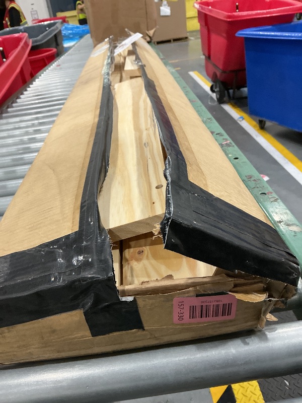 Photo 1 of SmartStandard 30in x 80in Sliding Barn Wood Door Pre-Drilled Ready to Assemble, DIY Unfinished Solid Spruce Wood Panelled Slab, Interior Single Door Only, Natural, K-Frame (Fit 5FT Rail)