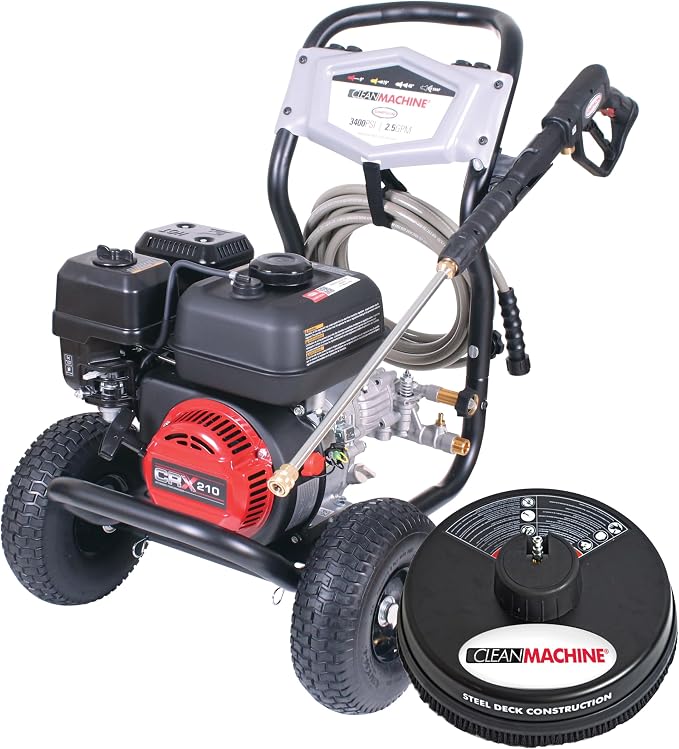 Photo 1 of Simpson Clean Machine 3400 PSI Gas Pressure Washer w/ 15" Surface Cleaner
Gas Power Washer For Homeowners. Axial Cam Pump, 25' Hose, 5 Nozzles. 49-State Compliant. CM61248-S