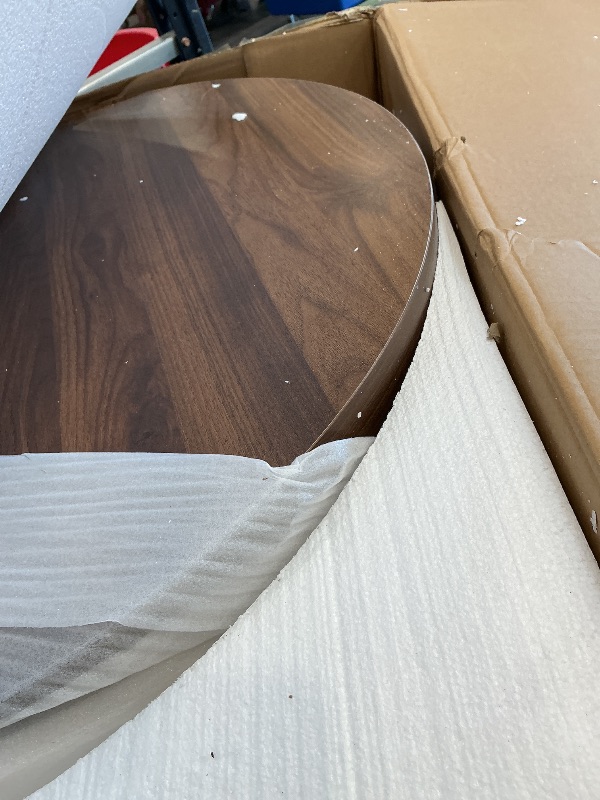 Photo 1 of BEROXII Round Coffee Table with Storage, Walnut