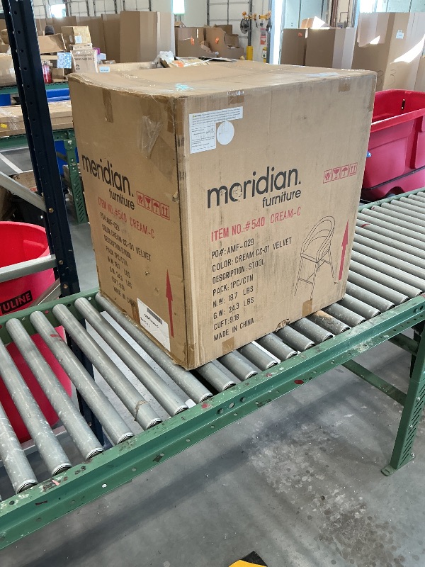 Photo 1 of Meridian Furniture Destiny Cream Velvet Stool
