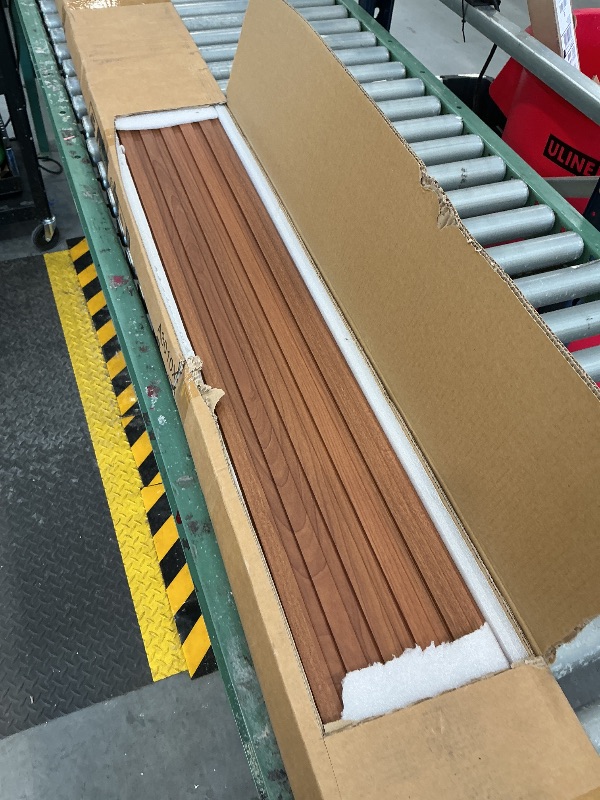 Photo 1 of Art3d WPC 3D Slat Wall Panels, Teak, 8-Pack