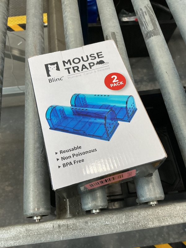 Photo 1 of Humane Mouse Trap Reusable! [2-Pack] - Catch and Release No-Kill Rodent Traps for Indoors & Outdoors - Safe for Children & Pets - Reusable Mouse Catcher for Kitchen, Pantry & Garage Blinc (Blue)