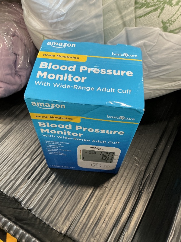 Photo 1 of Amazon Basic Care Blood Pressure Monitor, Wide Range Cuff, 120 Readings