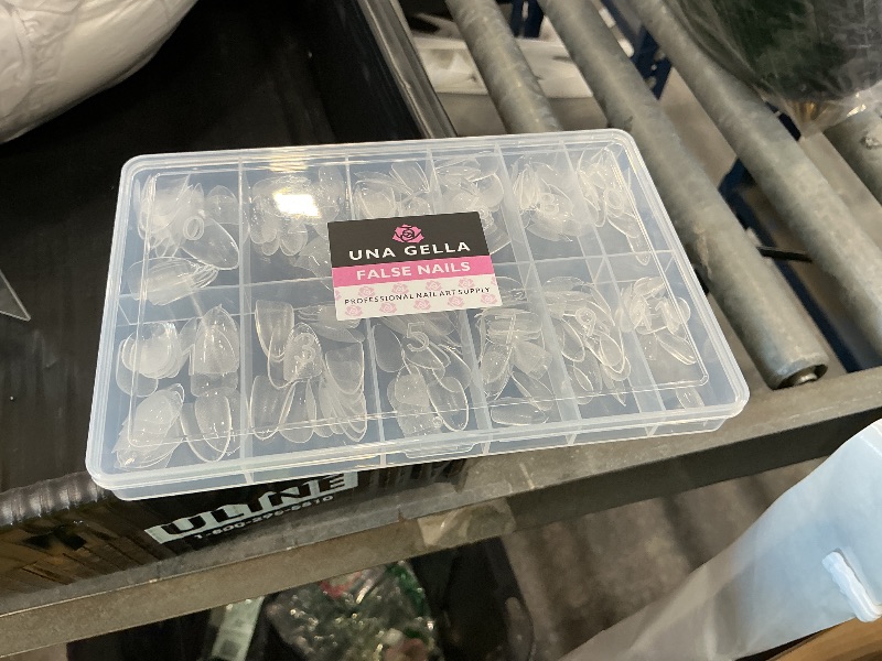 Photo 1 of UNA GELLA Short Almond Round Nail Tips - Clear, 216 Count