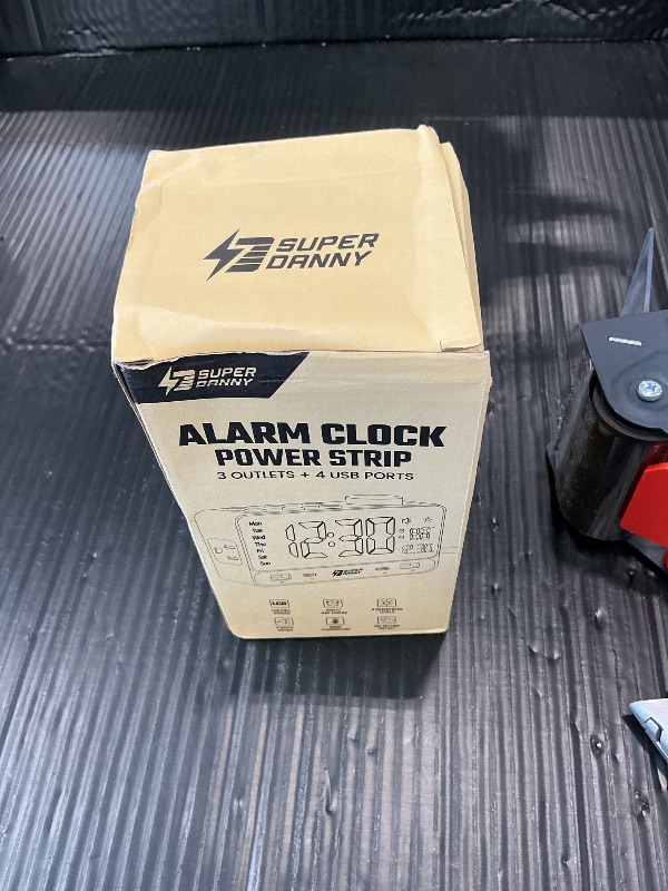 Photo 1 of SUPERDANNY Alarm Clock with PD 20W, 4 USB Ports, Power Strip 2AC Outlets