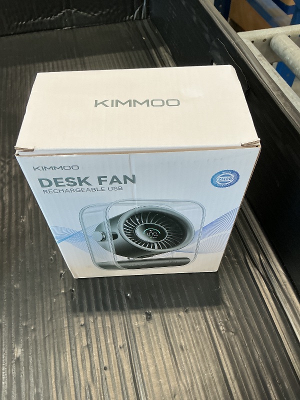 Photo 1 of KIMMOO Rechargeable USB Desk Fan, 100-Speed Turbo, Black
