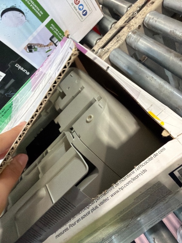 Photo 1 of ***ITEM IS DIRTY AND DAMAGED*** HP DeskJet 2855e Wireless All-in-One Color Inkjet Printer, Scanner, Copier, Best-for-home, 3 month Instant Ink trial included. This printer is only 2.4 ghz capable. (588S5A)