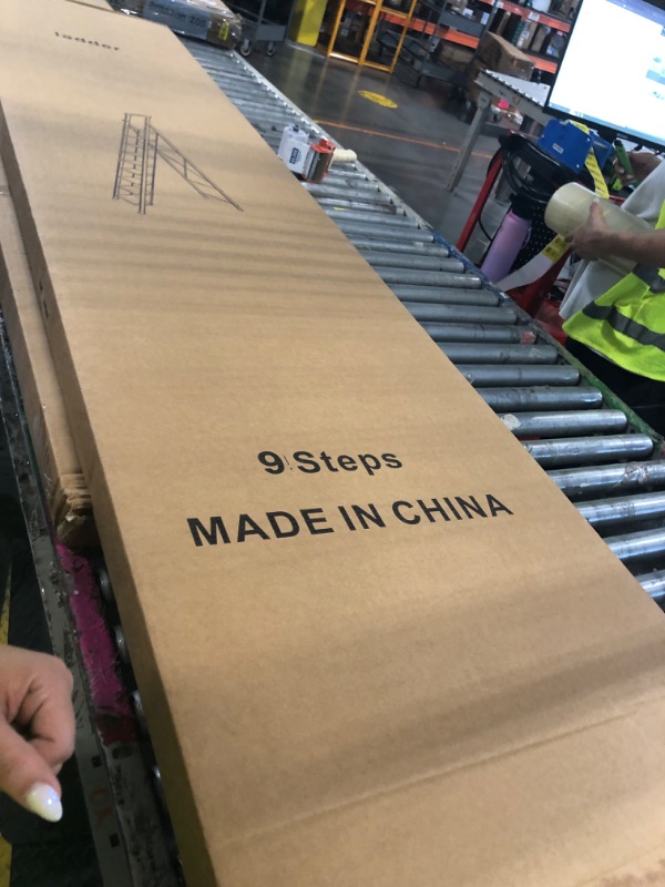 Photo 1 of ** FACTORY SEALED ** 8 Step Ladder,Folding Step Stool with Tool Tray,Portable Sturdy Steel Ladder with Anti-Slip Pedal,Lightweight,Convenient Work Platform,Sturdy Carbon Steel Step Ladder for Adult,Garden,Garage