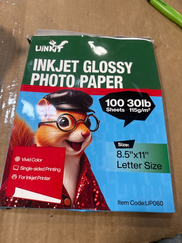 Photo 1 of ***NOT GLOSSY PAPER, REGULAR PAPER INSTEAD*** Uinkit 100 sheets 115gsm Photo Paper 30lb Very Thin Flyer Glossy 8.5x11 Single Side Inkjet Paper DIY Chip Bag Glossy Photos Brochure Paper,FIFA World Cup Poster for Inkjet Printer with Dye Ink