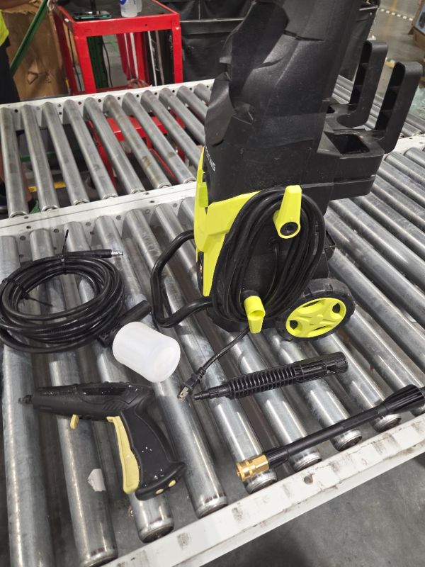 Photo 1 of ***BROKEN*** Pressure Washer, Portable Power Washer, 4 Quick Connect Nozzles, High Pressure Cleaning Machine for Car Fence Driveway Patio Washing and More(Light Green)