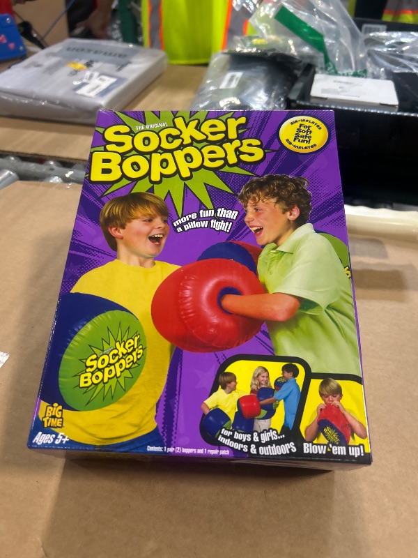 Photo 1 of [DAMAGED] Socker Boppers Inflatable Boxing Pillows - One Pair Boppers – colors will vary, Box and Bop, Durable Vinyl, Active Outlet That Aids in Agility, Balance and Coordination, Safe Fun Indoor or Out