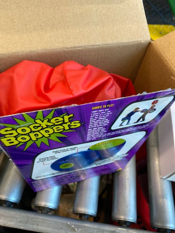 Photo 1 of [DAMAGED] Socker Boppers Inflatable Boxing Pillows - One Pair Boppers – colors will vary, Box and Bop, Durable Vinyl, Active Outlet That Aids in Agility, Balance and Coordination, Safe Fun Indoor or Out