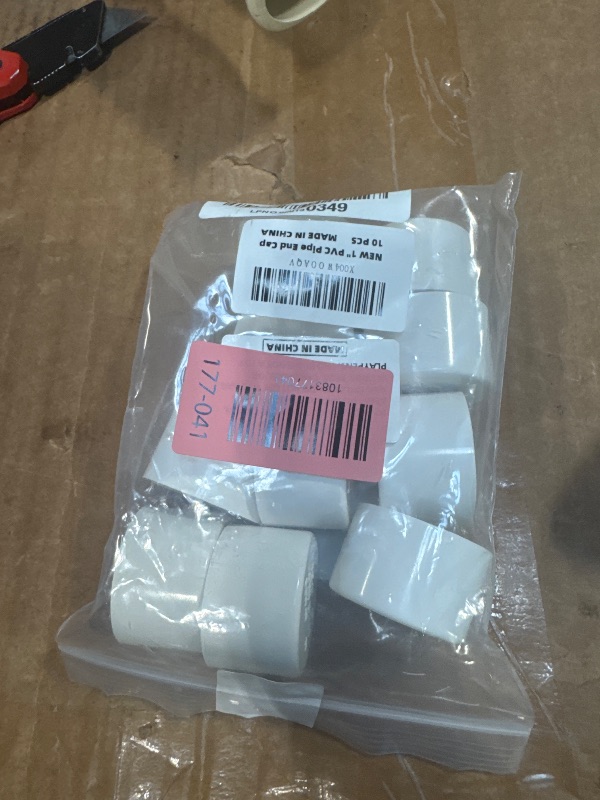 Photo 1 of 1 Inch PVC Cap (Compatible with 1.315" OD), Fits Standard SCH40 1" PVC Pipe Fittings, White Pipe Cap for Irrigation Systems, Plumbing, Diy, Garden & Furniture, 10 PCS