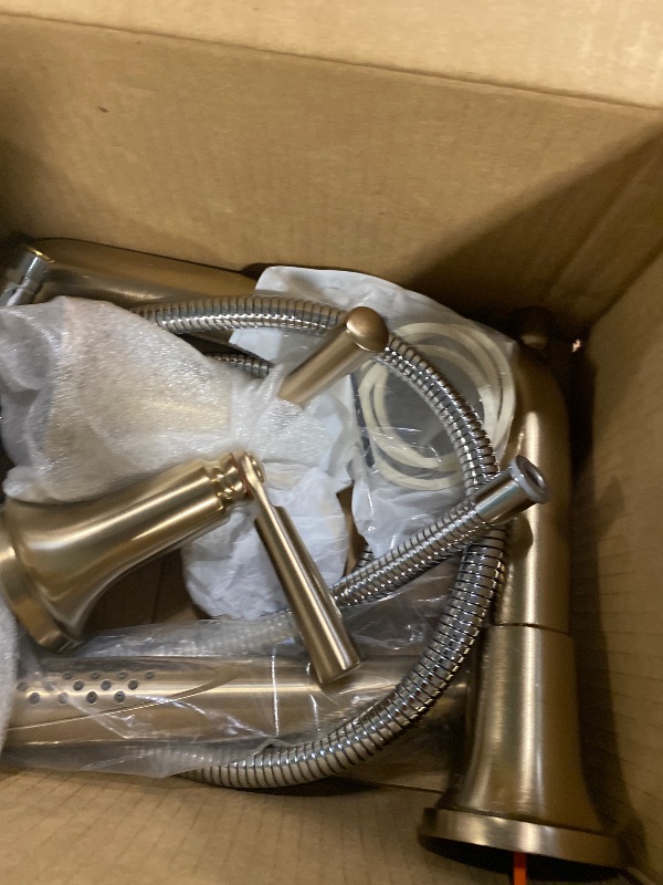 Photo 1 of !!!!!BENT !! USED@@!!!Delta Saylor Roman Tub Faucet with Hand Shower, Champagne Bronze