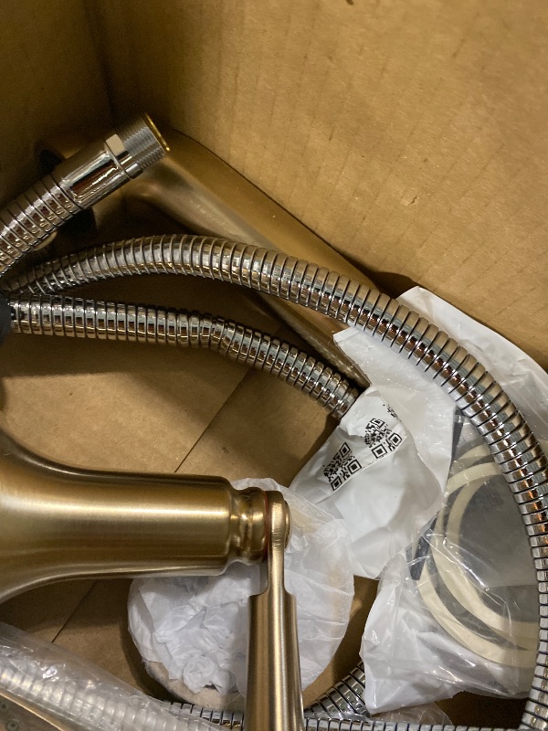 Photo 1 of !!!!!BENT !! USED@@!!!Delta Saylor Roman Tub Faucet with Hand Shower, Champagne Bronze