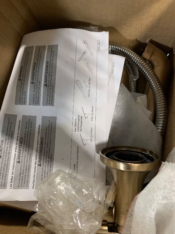 Photo 1 of !!!!!BENT !! USED@@!!!Delta Saylor Roman Tub Faucet with Hand Shower, Champagne Bronze