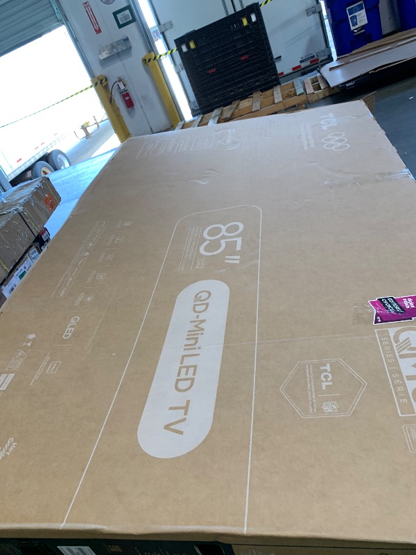 Photo 1 of ***BROKEN SALED FOR PARTS ****TCL 85 Inch Class QM6K Series | Mini LED QLED 4K HDR | 85QM6K, Latest Model | 120HZ-144HZ High Brightness Smart Google TV Dolby Atmos Onkyo Audio | Voice Remote Alexa Gaming Streaming Television
