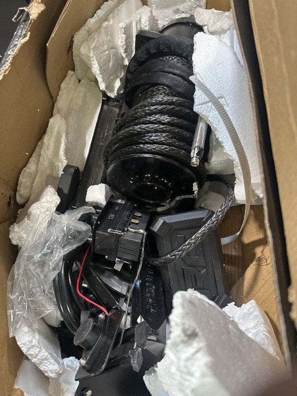 Photo 1 of ***UPDATED 7/31*** view photo *** Rough Country 12,000LB PRO Series Electric Winch | Synthetic Rope - PRO12000S, Black