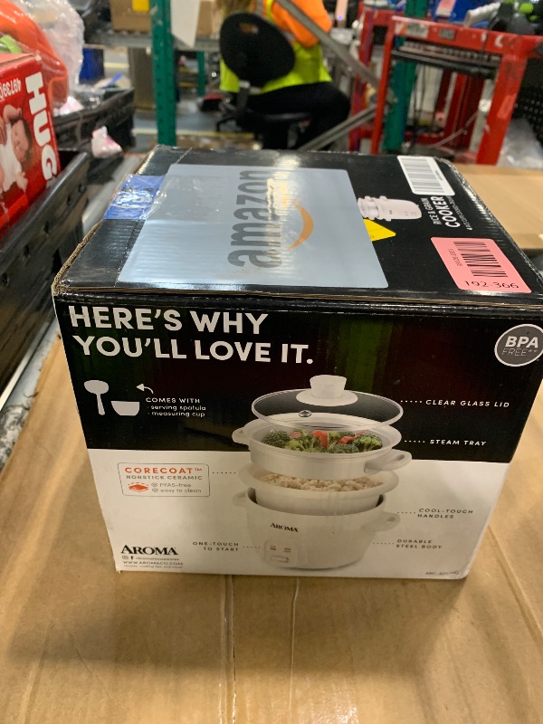 Photo 1 of ***MISSING PEICE***AROMA® Rice Cooker, 2-Cup (Uncooked) / 4-Cup (Cooked), Steamer, Grain Cooker, Soup Maker, Oatmeal Cooker, Auto Keep Warm, 1 Qt, White, ARC-302-1NG