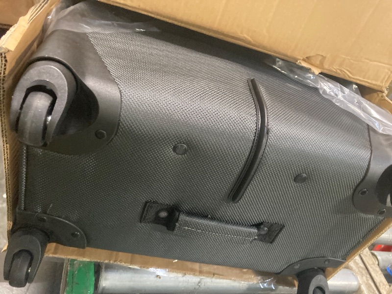 Photo 1 of ***DAMAGED ZIPPER*** SWISSGEAR Sion Softside Expandable Spinner Luggage Durable Lightweight Travel Suitcase, Dark Grey, Checked-Large