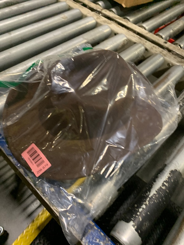 Photo 1 of ***Belt Missing***Womens Western Cowboy Hats Studded Pinched Western Cowgirl Hats Wide Brim Fedoras Hat with Belt Buckle (Size:Medium) Brown