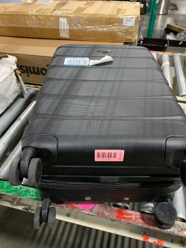 Photo 1 of ***DAMAGED*** Flight Knight 24x16x10 Expandable Carry On Suitcase Hardside TSA Lock USB C Lightweight Luggage Silent Double Spinner Wheels Maximum Overhead Carry-On Bag For Virgin South West Approved Black