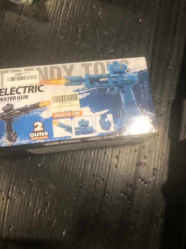 Photo 1 of ***DAMAGED AND MISSING PARTS*** YRIOWMI Electric Water Gun,Full Automatic Electric Squirt Gun 28-32 FT Range Water Pistol Blaster Soaker,Water Playing Toys for Outdoor Yard Beach Pool (Blue+Black)