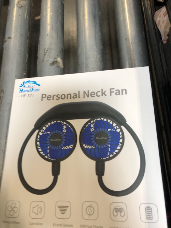 Photo 1 of ***BROKEN*** HandFan 10000mAh Portable Neck Fan Rechargeable, 48Hrs Long-Lasted Wearable Personal Fans, Hands Free Necklace Fans, Hanging Cooling Fan for Travel, Hiking, Fishing, Gifts for Women Men