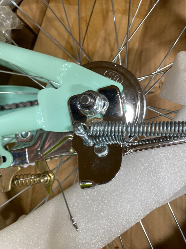 View 3 of *Minor damage* Petimini 20 Inch Girls Bike for Age 6 7 8 9 Years Old Big Kids Retro Vintage Style Bicycles with Basket Dual Hand Brake and Bell, Mint Green