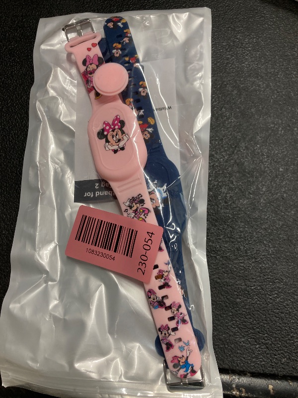 Photo 1 of [2 Pack] Kids Wristband Compatible with Samsung Galaxy SmartTag2, Cute Cartoon Silicone Wristband for SmartTag 2 Holder, Full Coverage Hidden Accessories for Child(Dark Blue+Pink)