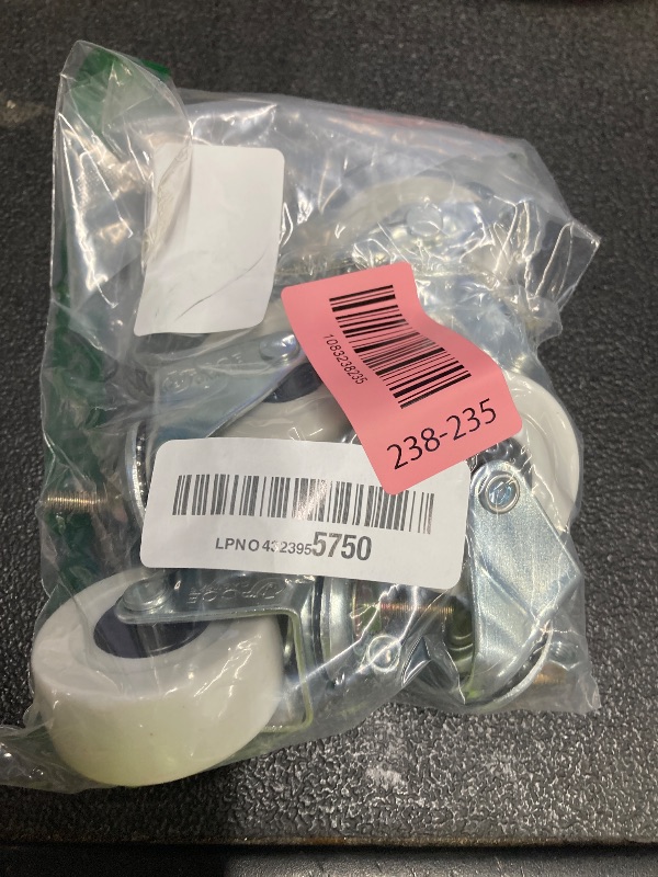 Photo 1 of ***2 bolts are bent***M6-1.0 Threaded Stem Caster Wheels, 2 Inch PVC Silent Castors, M6 x 15mm Replacement Wheels for Utility Shelf, Small Rolling Cart, Kitchen/Laundry Rack, Set of 4 (2 Brake, 2 Swivel)***2 bolts are bent***