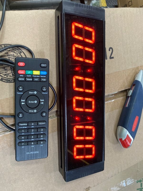 Photo 1 of ***MISSING BUTTON AND INSTRUCTIONS***Ousmile Large Stopwatch with Start/Stop Button, LED Digital Timer with Remote, Countdown Clock with Buzzer, Gym Clock for Home Gym, Interval Timer for Workout