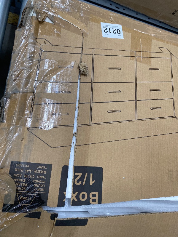 Photo 1 of ***A BOX OR MORE IS MISSING*ONLY PART OF ITEM INCLUDED***
VASAGLE Custos Collection - Dresser for Bedroom, Chest of Drawers for Closet, Modern Style, TV Stand for Living Room, 9 Drawers, 15.8 x 63 x 30.7 Inches, Cloud White ULTS419WB01S***A BOX OR MORE IS