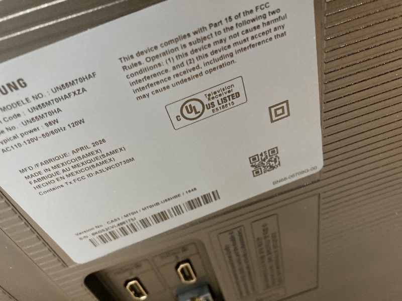 Photo 1 of ***It is used, has major damage, and does not work; it is being sold for parts only, and there are no returns.****Samsung 55-Inch Class Mini LED M70H Series Samsung Vision AI Companion Smart TV (2026 Model, 55M70H) Processor 4K, Pure Spectrum Color, Motio