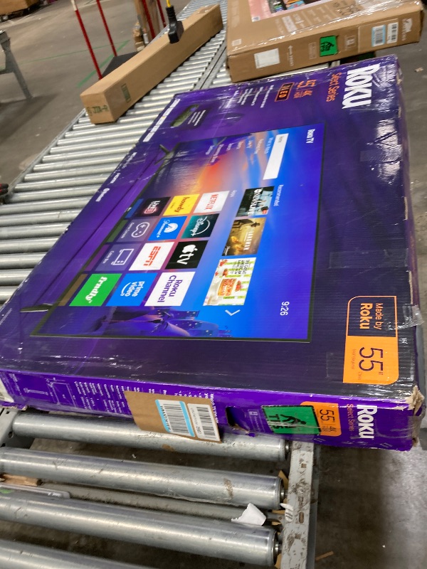 Photo 1 of *******It is used, has major damage, and does not work; it is being sold for parts only, and there are no returns.****Roku Smart TV 2026 – 55-Inch Select Series, 4K QLED TV – Roku TV with Voice Remote – Flat Screen QLED Television with Wi-Fi for Streaming
