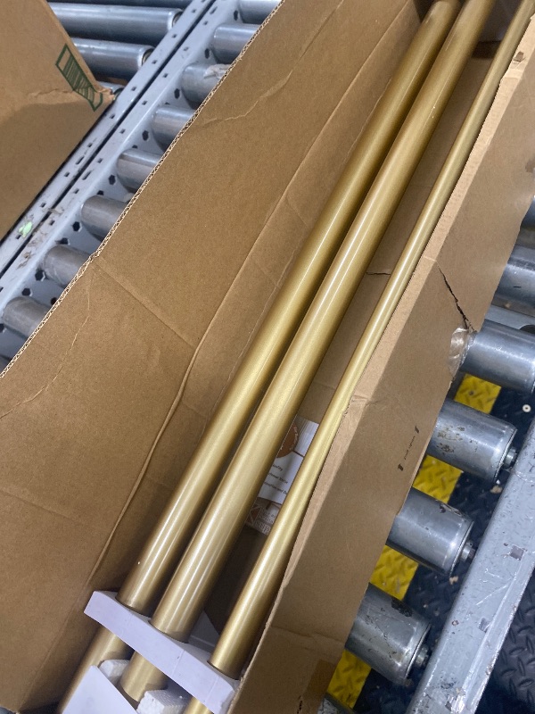 Photo 1 of 1 Inch Luxury Gold Double Curtain Rods 72-144 Inches (6 to 12 Ft), USFOOK Telescoping curtain pole with Sparkling Foil Finials, Long Double Window Rods for Kitchen, Patio
