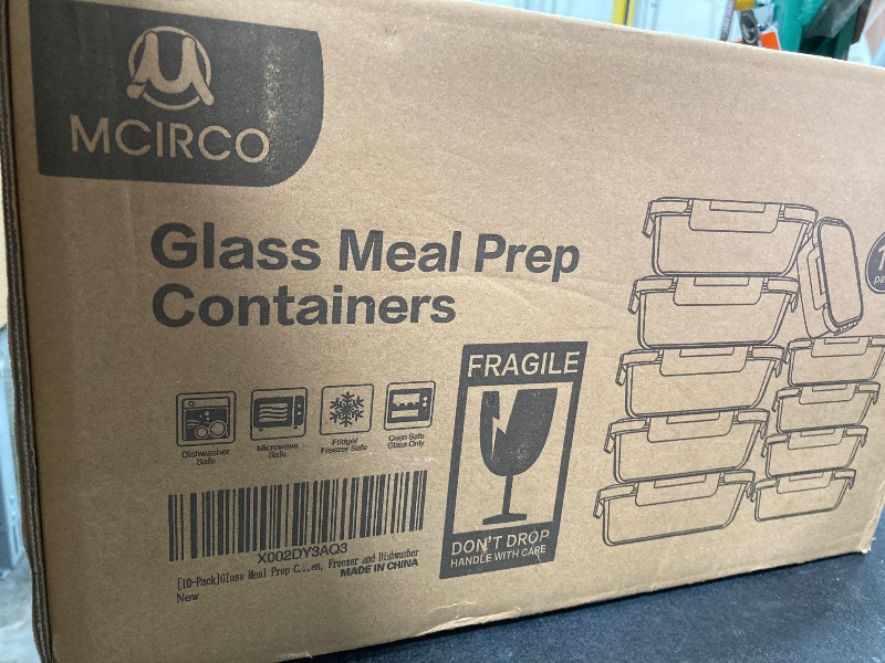 Photo 1 of [10-Pack] Glass Meal Prep Containers with Lids, MCIRCO Food Storage Containers with Snap Locking Lids, Airtight Lunch Containers, Microwave, Oven, Freezer and Dishwasher