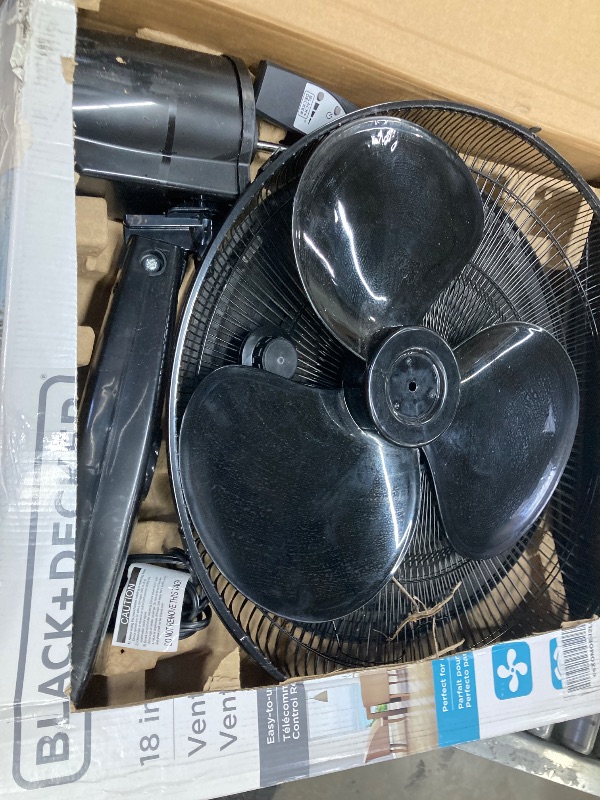 Photo 1 of ***PARTS ONLY *** BLACK+DECKER 18-Inch Stand Fan with Pedestal Base, Height Adjustable Pedestal Fan with Remote and Touch Control Panel, Free Standing Fan with 90-Degree Oscillating and 3-Speed Settings, Black