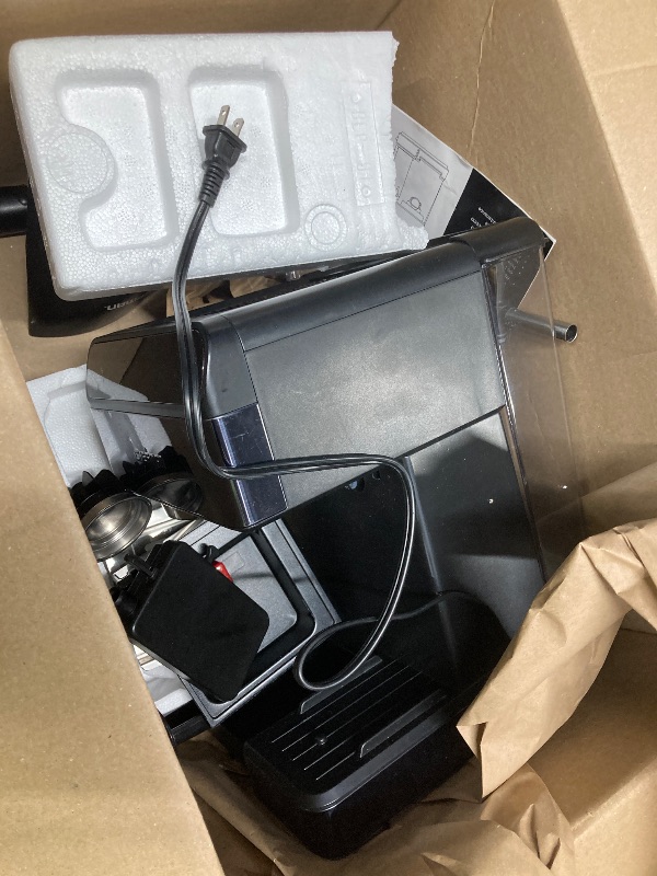 Photo 1 of ***USED*** Chefman 6-in-1 Espresso Machine with Steamer, Automatic One-Touch Coffee Maker, Single or Double Shot Cappuccino Machine, Latte Maker, Espresso Maker with Milk Frother, Black