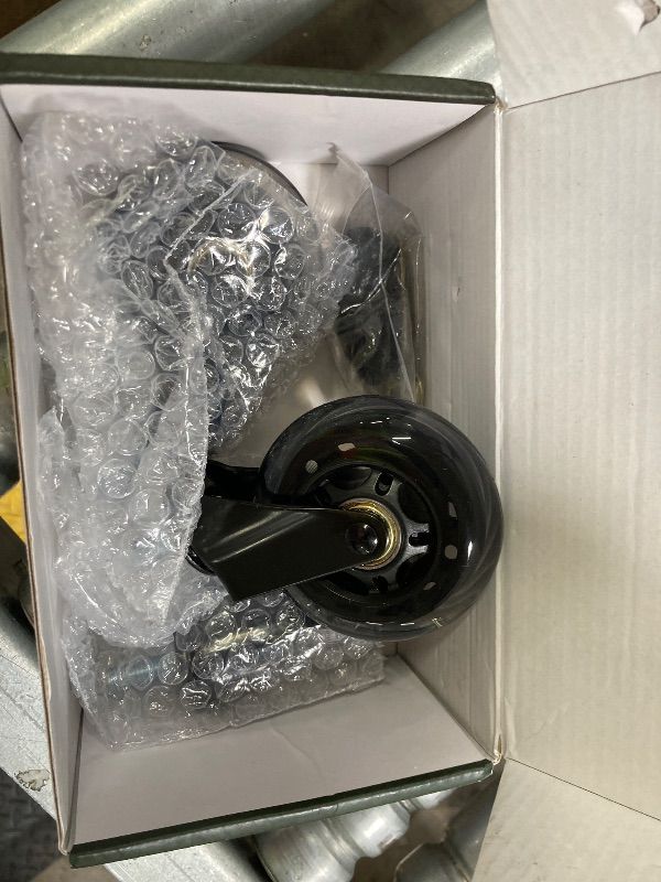 Photo 1 of ***MISSING ONE***3" Replacement Rubber Caster Wheels Heavy Duty Set of 4 with M10-25 Threaded Stem (No Brake)