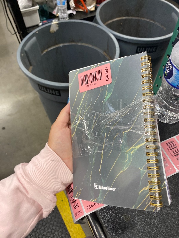 Photo 1 of ****** 2 PACK******* Blueline® Essential Academic Weekly/Monthly Planner, 13 Months, July 2025 to July 2026, Gold Twin-Wire Binding, Poly Cover, 8" x 5", Marble Design, Green (CA114PI.01-26)