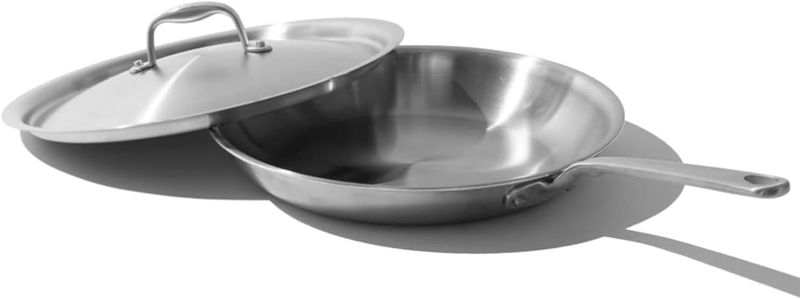 Photo 1 of **HANDLE BROKE OFF***Made In Cookware - 12-Inch Stainless Steel Frying Pan With Lid - 5 Ply Stainless Clad - Professional Cookware