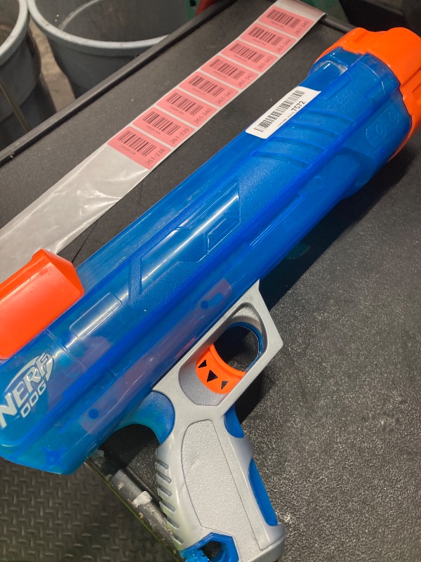 Photo 1 of **JUST THE BLASTER**

Nerf Dog Tennis Ball Blaster Dog Toy Gift Set, Tennis Ball Dog Fetch Toy Launches up to 50 ft, Dog Ball Thrower for All Breeds Includes Translucent Blue Tennis Ball Launcher and 3 Dog Tennis Balls