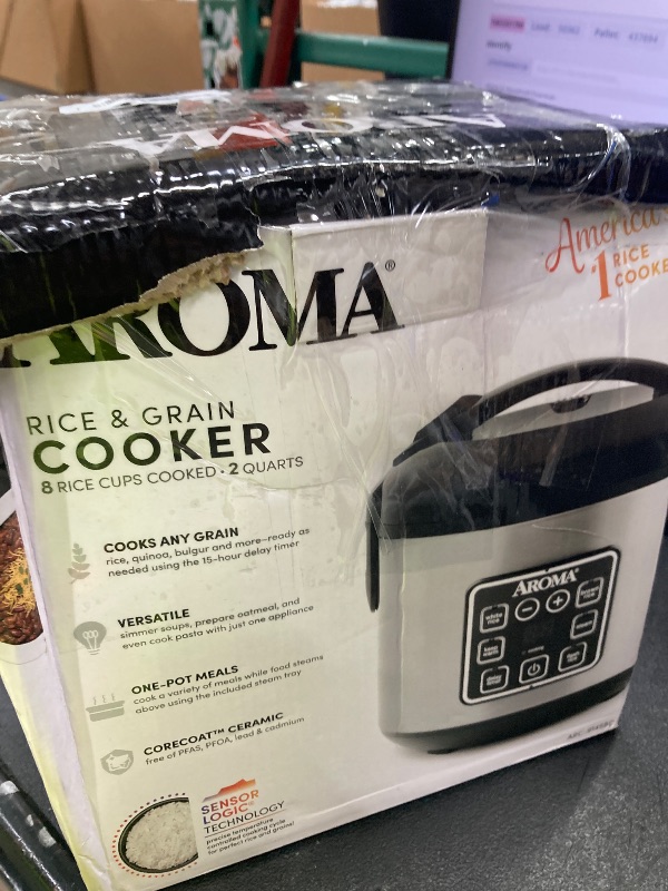 Photo 1 of **DENT IN FRONT***AROMA Digital Rice Cooker, 4-Cup (Uncooked) / 8-Cup (Cooked), Steamer, Grain Cooker, Multicooker, 2 Qt, Stainless Steel Exterior, ARC-914SBD